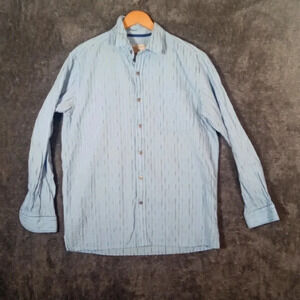 Territory Ahead button up shirt blue men's size large